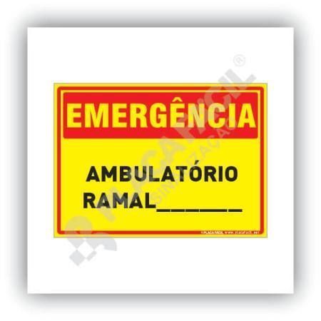 Placa Emergência Ambulatório Ramal