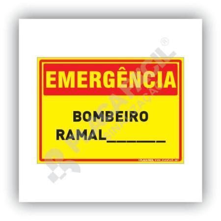 Placa Emergência Bombeiro Ramal