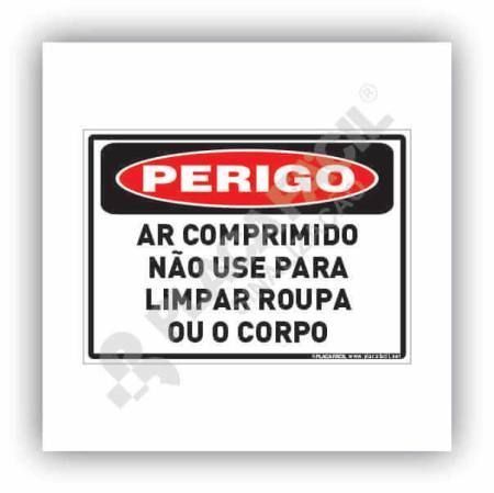 Placa Perigo Ar Comprimido