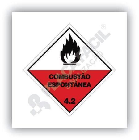 Placa Simbologia de Risco Combustão Espontânea