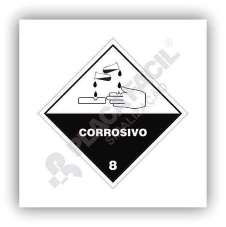 Placa Simbologia de Risco Corrosivo 8