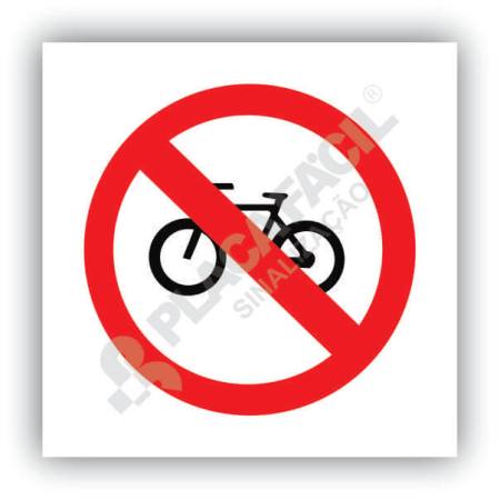 Placa de Sinalização de Trânsito Proibido Trânsito de Bicicletas