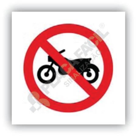 Placa Proibido Trânsito de Motocicletas Motonetas e Ciclomotores