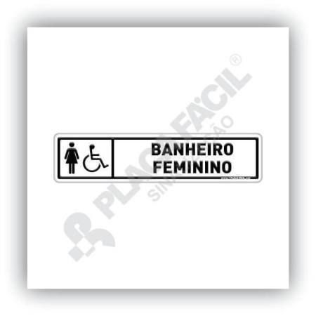 Placa Informativa Banheiro Feminino Cadeirante