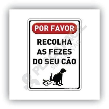 Placa Recolha As Fezes Do Seu Cão