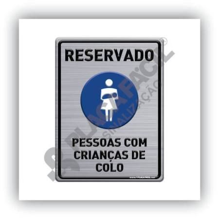 Placa Sinalização Reservado Para Pessoas Com Crianças No Colo