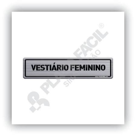 Placa De Sinalização Vestiário Feminino